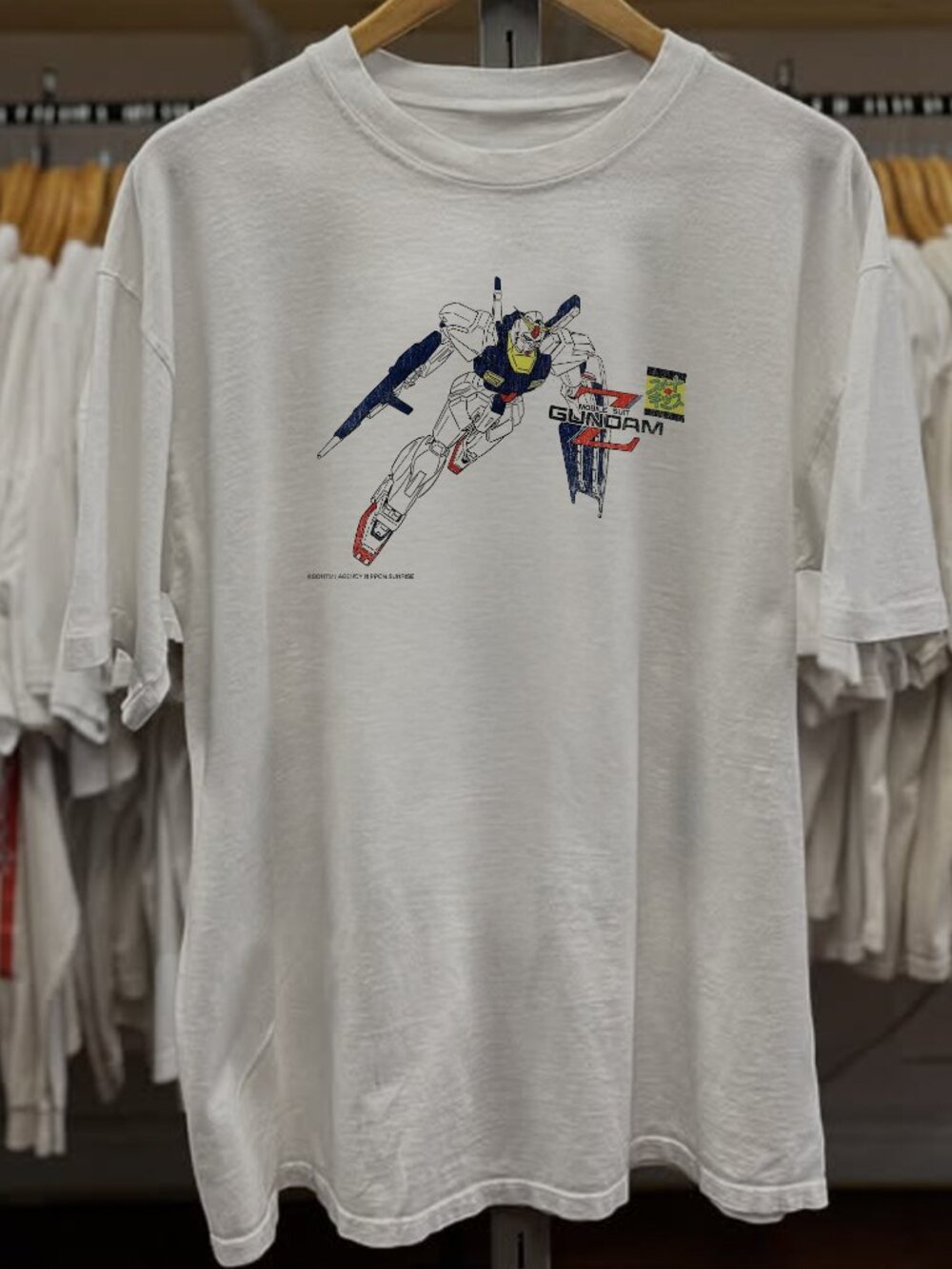 1979 Gundam Mobile Suit Washed White Tee